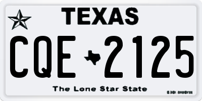TX license plate CQE2125