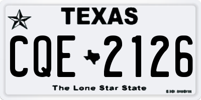 TX license plate CQE2126