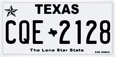 TX license plate CQE2128