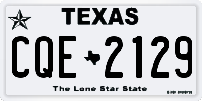 TX license plate CQE2129