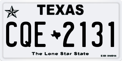 TX license plate CQE2131