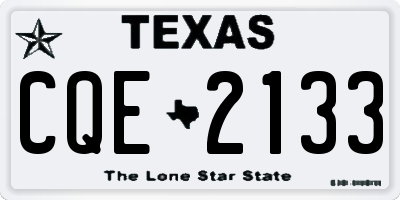 TX license plate CQE2133