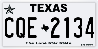 TX license plate CQE2134