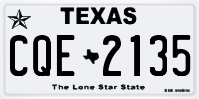 TX license plate CQE2135