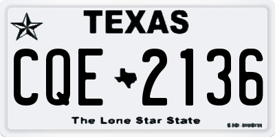 TX license plate CQE2136