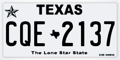 TX license plate CQE2137
