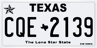 TX license plate CQE2139