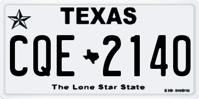 TX license plate CQE2140