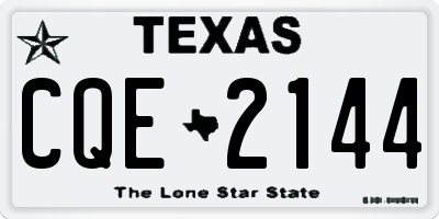 TX license plate CQE2144