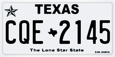 TX license plate CQE2145