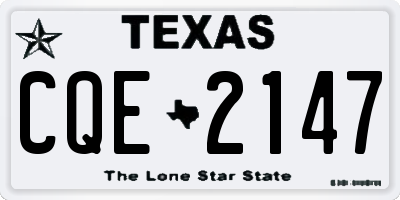 TX license plate CQE2147