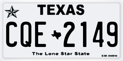 TX license plate CQE2149