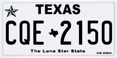 TX license plate CQE2150