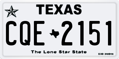 TX license plate CQE2151