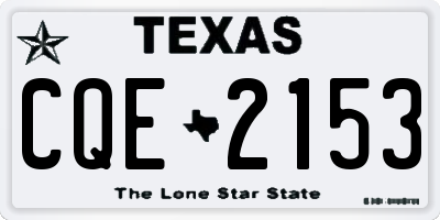 TX license plate CQE2153