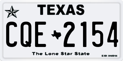 TX license plate CQE2154