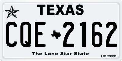 TX license plate CQE2162