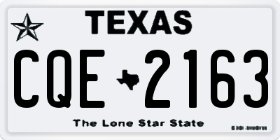 TX license plate CQE2163