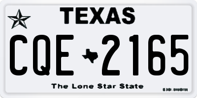 TX license plate CQE2165