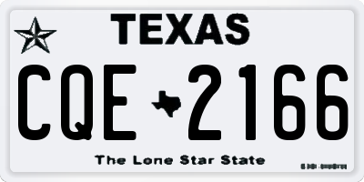 TX license plate CQE2166
