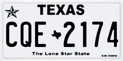 TX license plate CQE2174