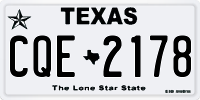 TX license plate CQE2178