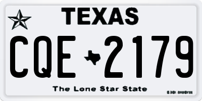TX license plate CQE2179