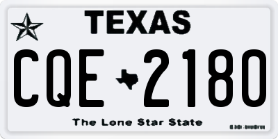 TX license plate CQE2180