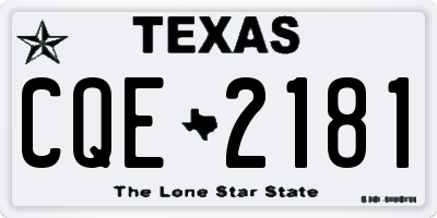TX license plate CQE2181