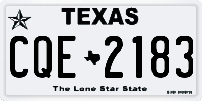 TX license plate CQE2183