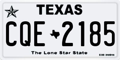 TX license plate CQE2185