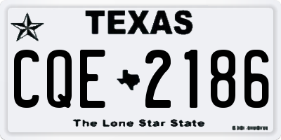 TX license plate CQE2186