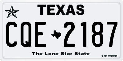 TX license plate CQE2187