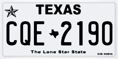 TX license plate CQE2190