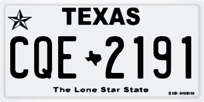 TX license plate CQE2191