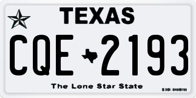 TX license plate CQE2193