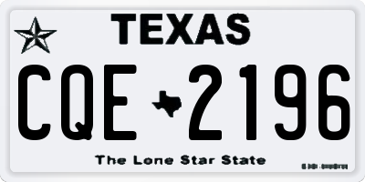 TX license plate CQE2196