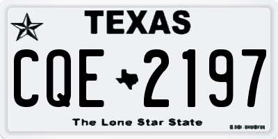 TX license plate CQE2197