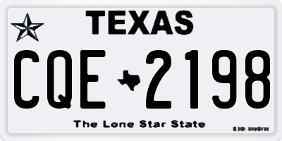 TX license plate CQE2198