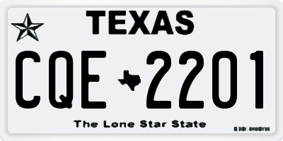 TX license plate CQE2201