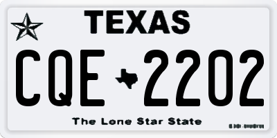 TX license plate CQE2202