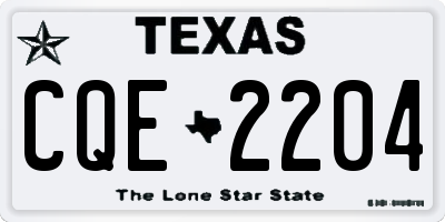 TX license plate CQE2204