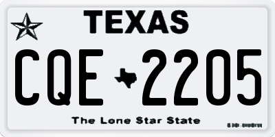 TX license plate CQE2205