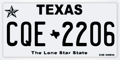 TX license plate CQE2206