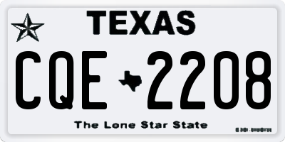 TX license plate CQE2208