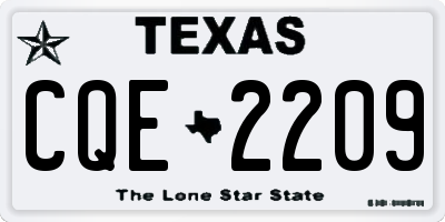 TX license plate CQE2209
