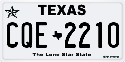 TX license plate CQE2210