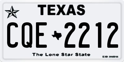 TX license plate CQE2212