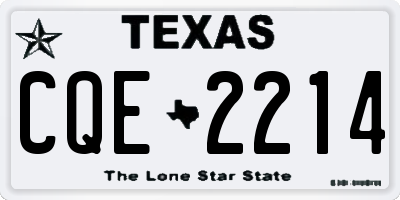 TX license plate CQE2214