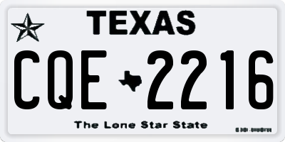 TX license plate CQE2216
